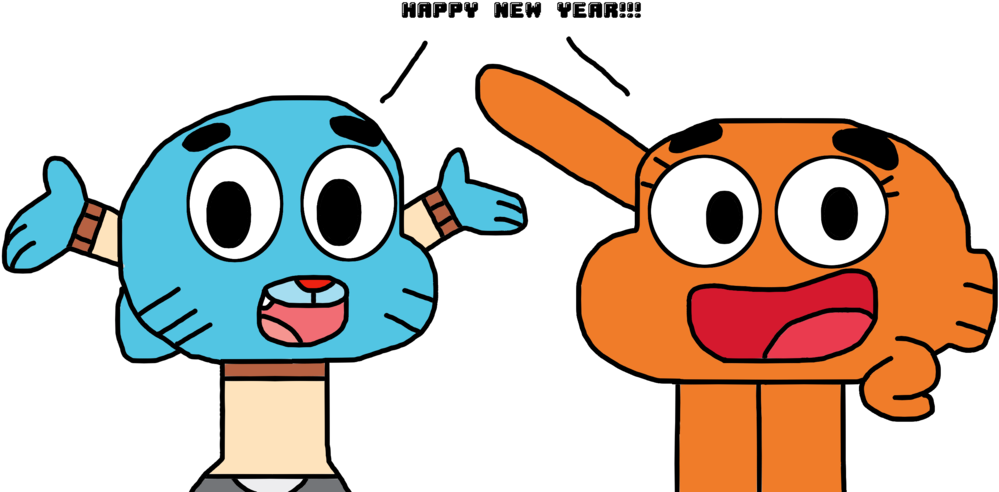 From Gumball & Darwin And The Beaks Family To You Happy - Happy Birthday Gumball Clipart (1024x519), Png Download