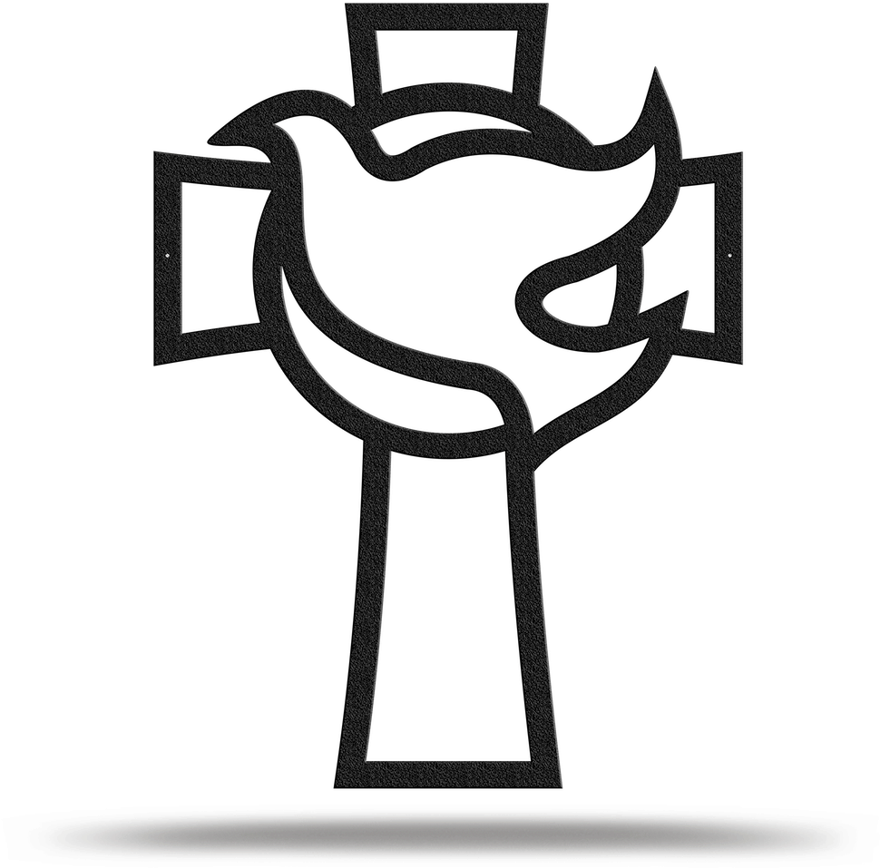 Bluewater Decor Dove Cross Metal Art Sign Black - Art Clipart (1000x1000), Png Download