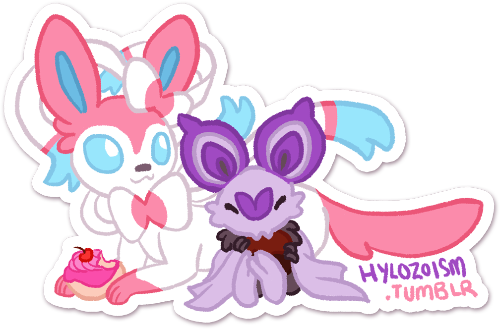 I Drew My Gf And My Own Favorite Pokemon From Xy, Sylveon - Cartoon Clipart (1044x700), Png Download