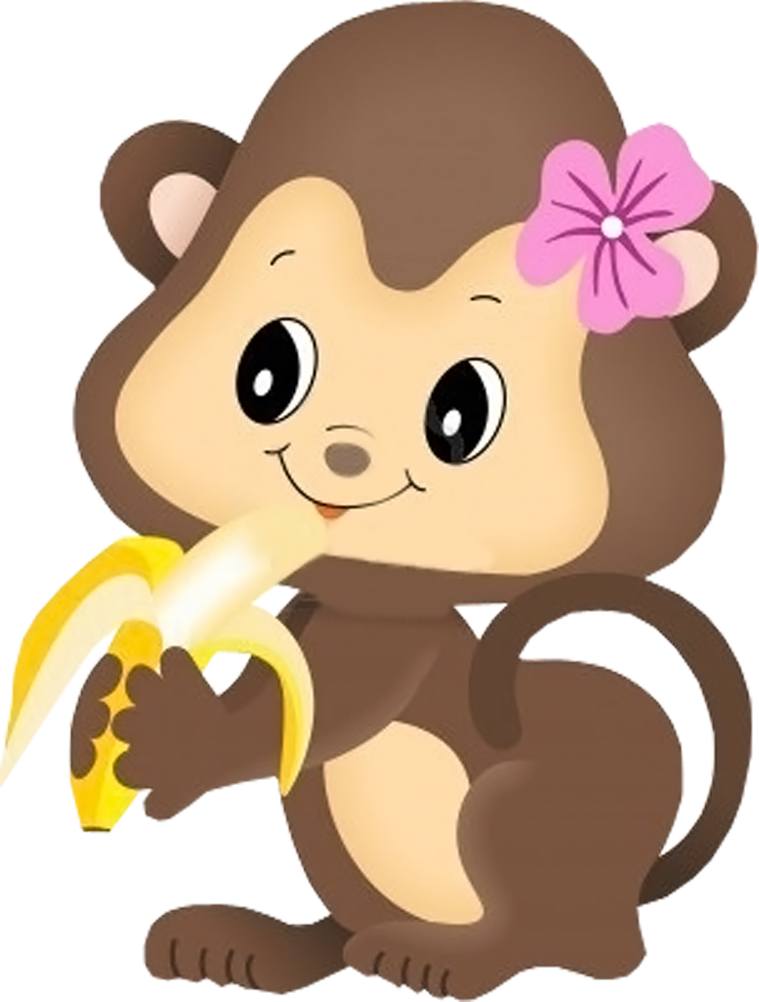 Фото, Автор Ya - Girl Monkey Eating Banana Clipart (759x1002), Png Download