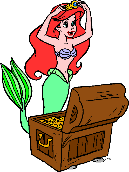 Tündi Sz - Disney Little Mermaid Treasure Chest Clipart (503x669), Png Download