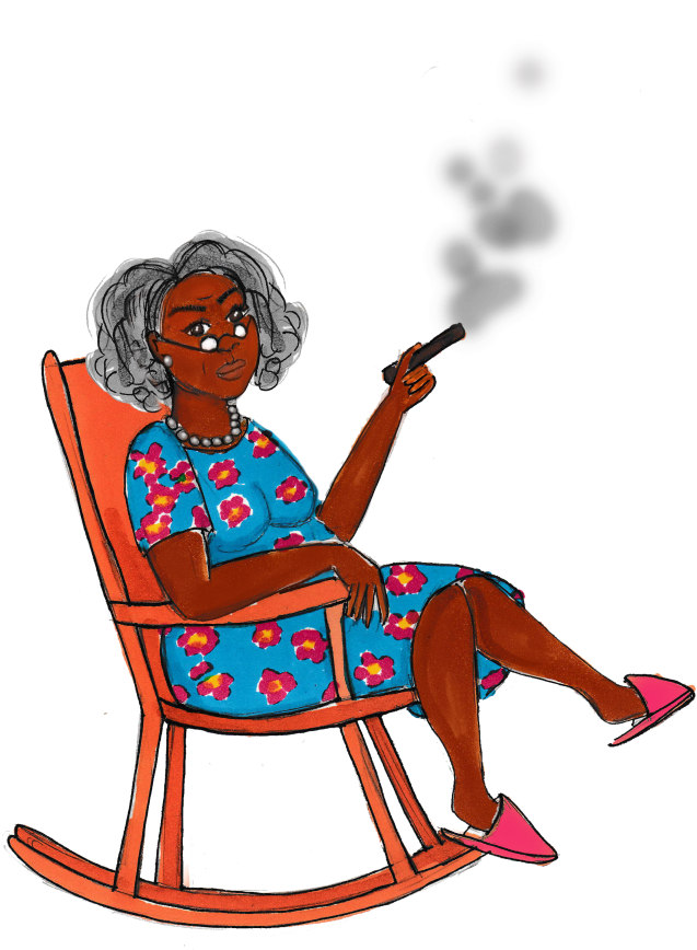 Granny Mae - Sitting Clipart (707x1000), Png Download