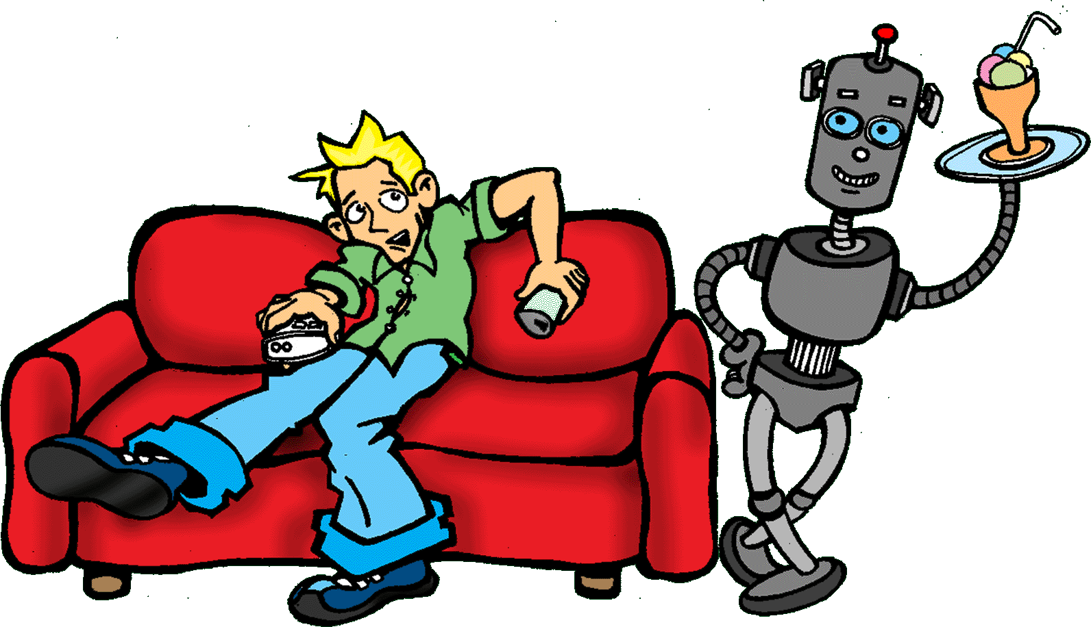 Bringing Me Icecream - Illustration Clipart (1592x916), Png Download