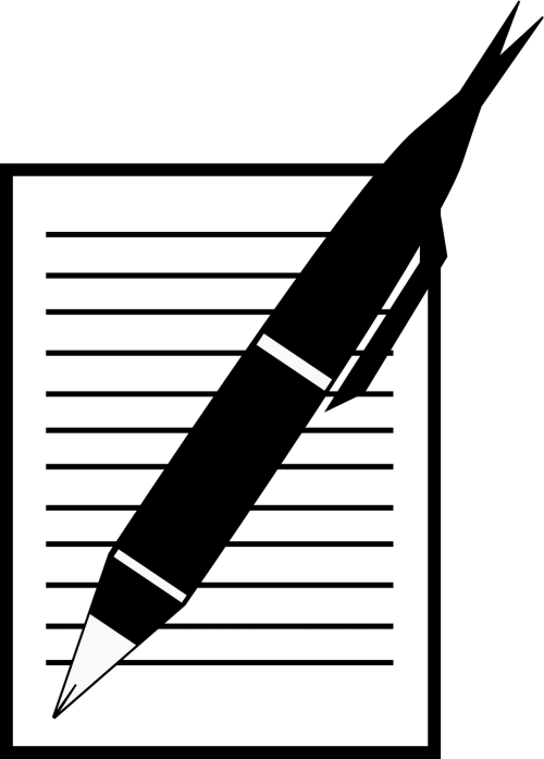 Pen And Paper Animation Clipart (500x697), Png Download