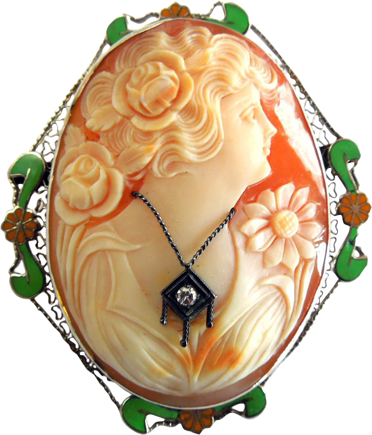 Vintage 1930's 14k Habille Cameo Of Goddess Flora With - Goddess Clipart (881x881), Png Download