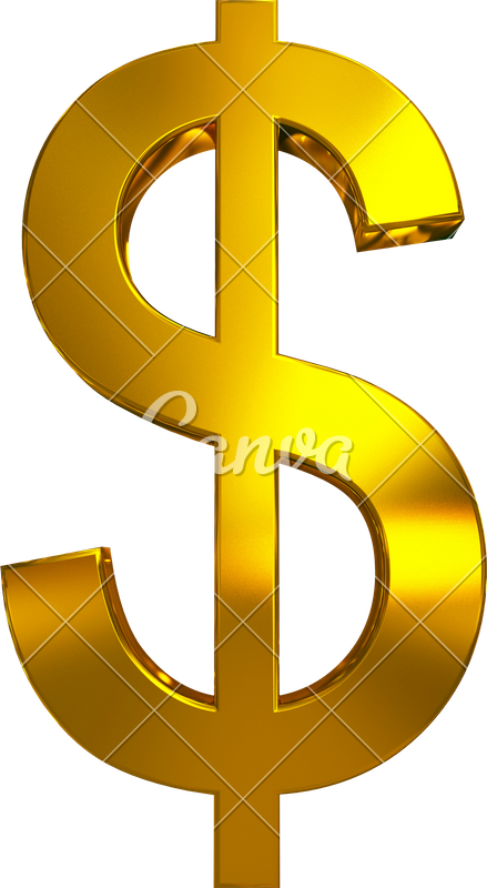 Golden Dollar Sign Transparent Image Clipart (439x800), Png Download