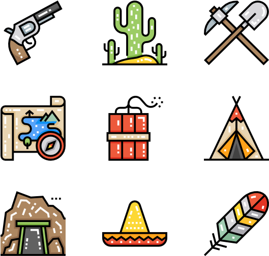 Wild West - China Flat Icon Png Clipart (600x564), Png Download