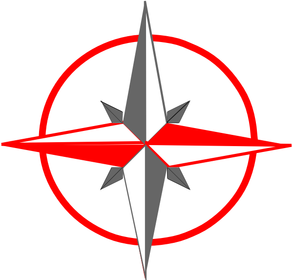 This Free Clip Arts Design Of Red Gray Compass 2 - Png Download (600x573), Png Download