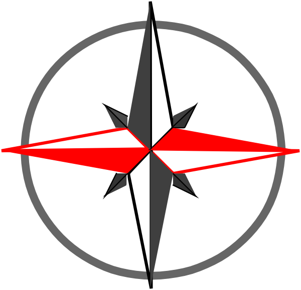This Free Clip Arts Design Of Red Grey Compass 268 - Png Download (600x577), Png Download