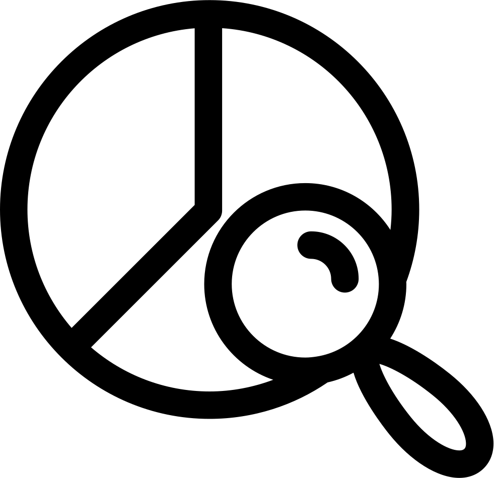 Magnifying Glass On Pie Chart Comments - Icon Clipart (981x950), Png Download