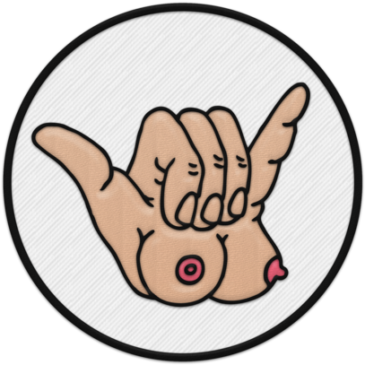 Titty-shaka Circle V2 - Titty Stickers Clipart (600x600), Png Download