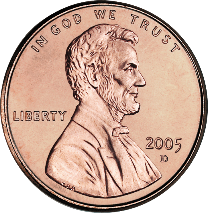 2005 Penny Obv Unc D - Penny Png Clipart (726x744), Png Download