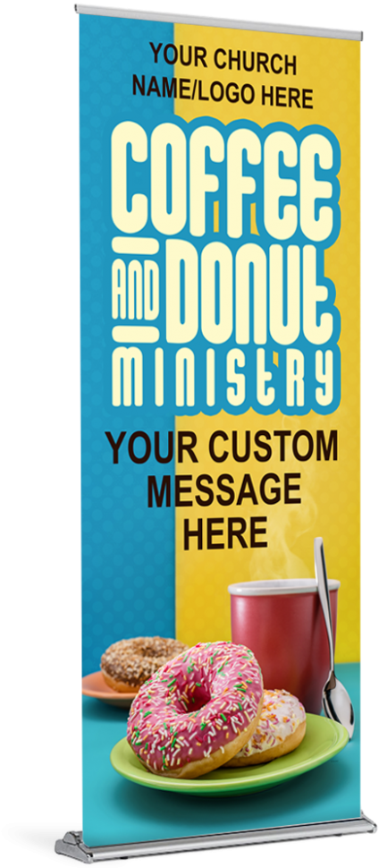 Coffee & Donuts Ministry Custom Banner Customizable - Tampon Clipart (1024x1024), Png Download