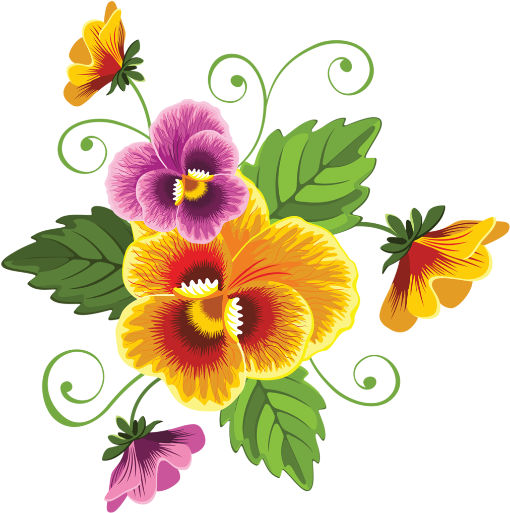Png Clip Art - Beautiful Art Picture Flowers Transparent Png (1016x1024), Png Download