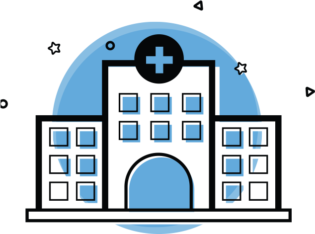 Hospitals - Drawn Hospital Clipart (640x710), Png Download