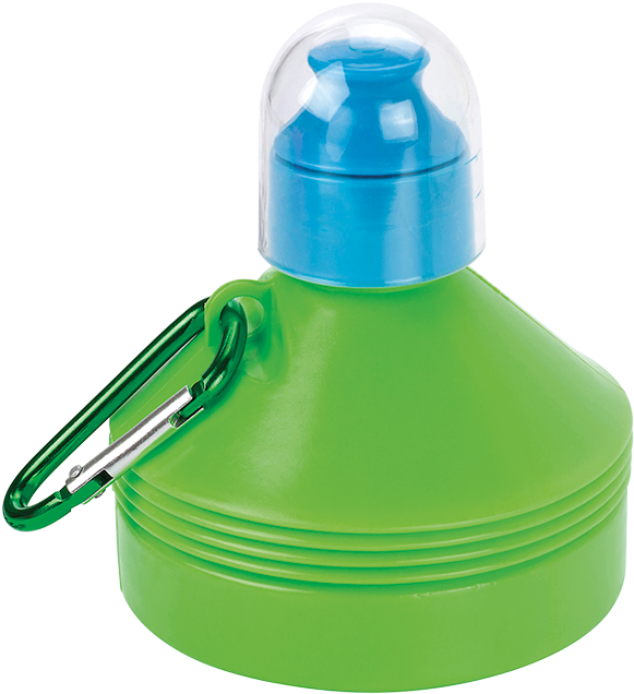 600ml Collapsible Water Bottle With Carabiner Clip - 60st. Opvouwbare Bidon Lichtgroen - Png Download (700x700), Png Download
