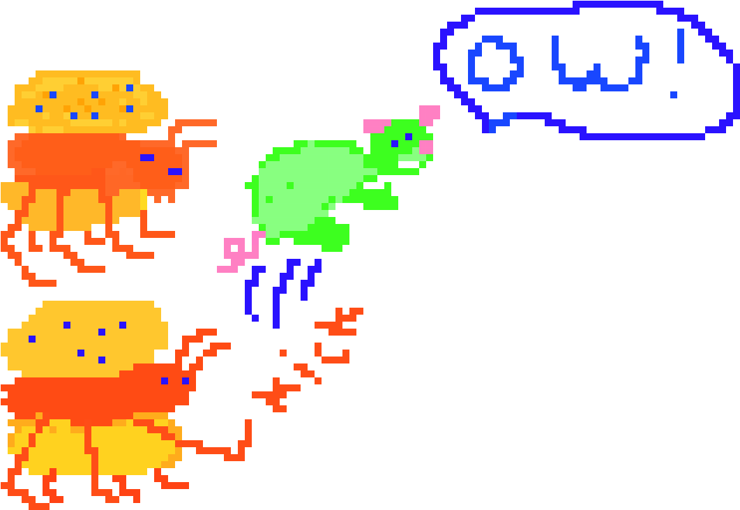 Burger Bugs Kick My Grandma's Turtle Pigs Clipart (1220x820), Png Download
