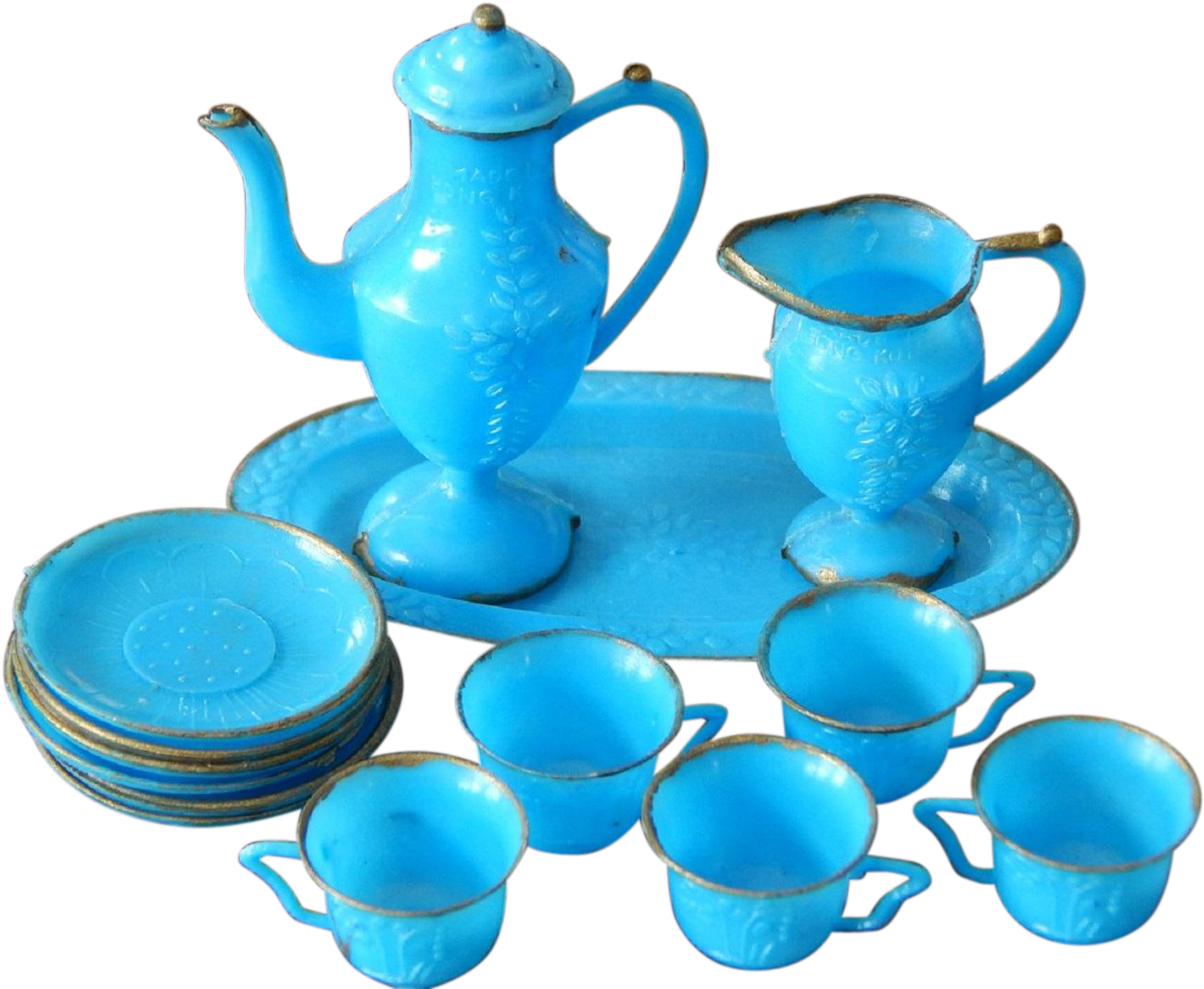Cute Plastic Tea Set Clipart (1296x1296), Png Download
