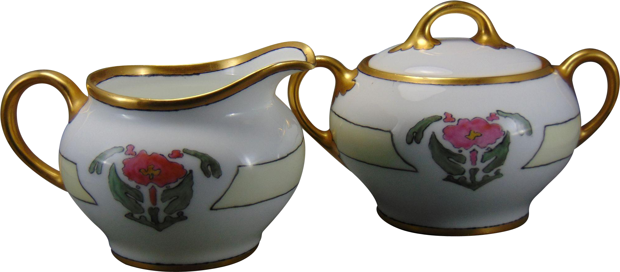 Bavaria Floral Design Creamer & Sugar Set - Dogue Clipart (2002x2002), Png Download