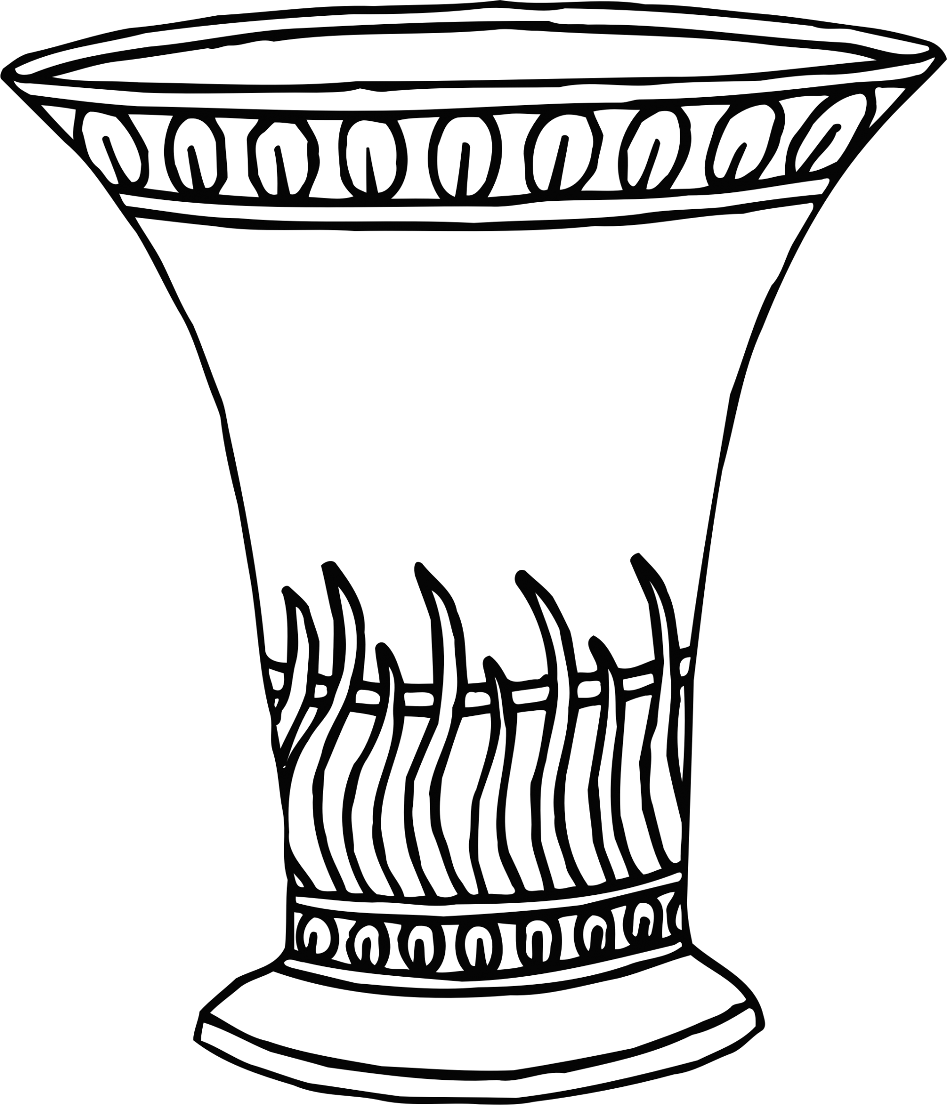 Flowers In Of How To Draw Sunflowers - Vase Line Drawing Clipart (1920x2240), Png Download