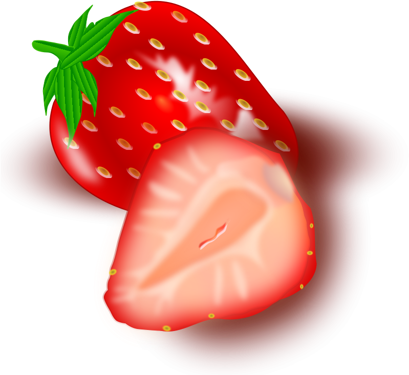 Cut Strawberry Clipart - Png Download (800x755), Png Download