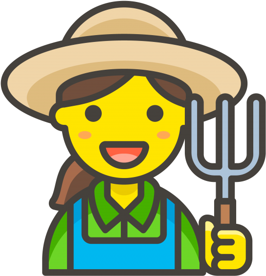 Woman Farmer Emoji - Petani Icon Clipart (866x650), Png Download