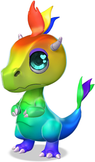 Rainbow Dragon Baby - Dragon Mania Legends Rainbow Dragon Clipart (672x672), Png Download