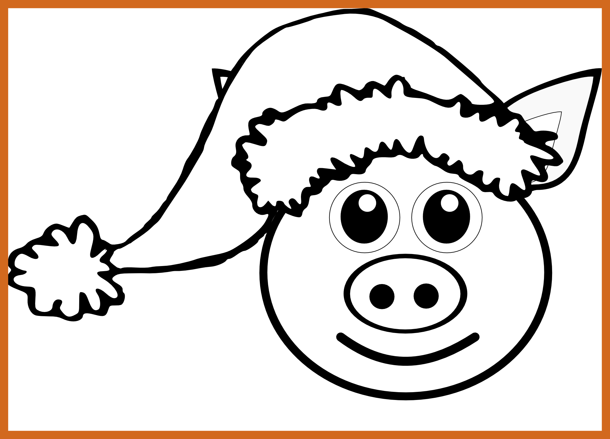Appealing Clip On Pics For Ears Coloring - Pig Christmas Coloring Pages - Png Download (2033x1462), Png Download