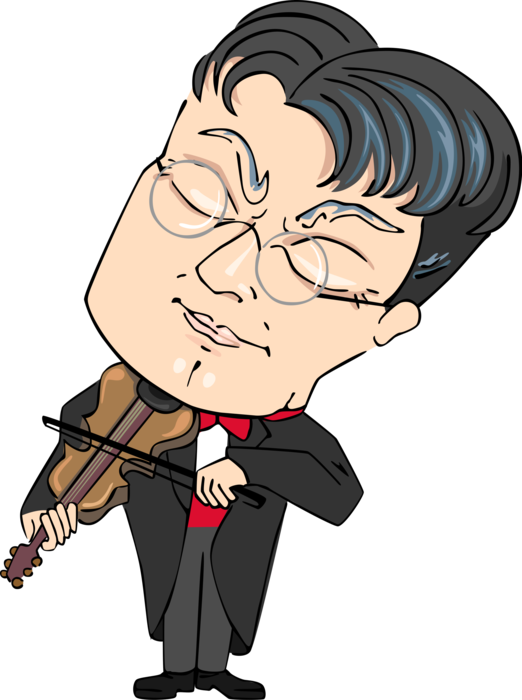 Vector Illustration Of Concert Violinist Musician Plays - Illustration Clipart (522x700), Png Download