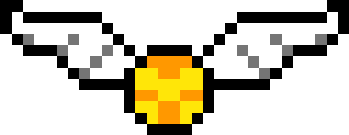 The Golden Snitch - Golden Snitch Pixel Art Clipart (1184x1184), Png Download