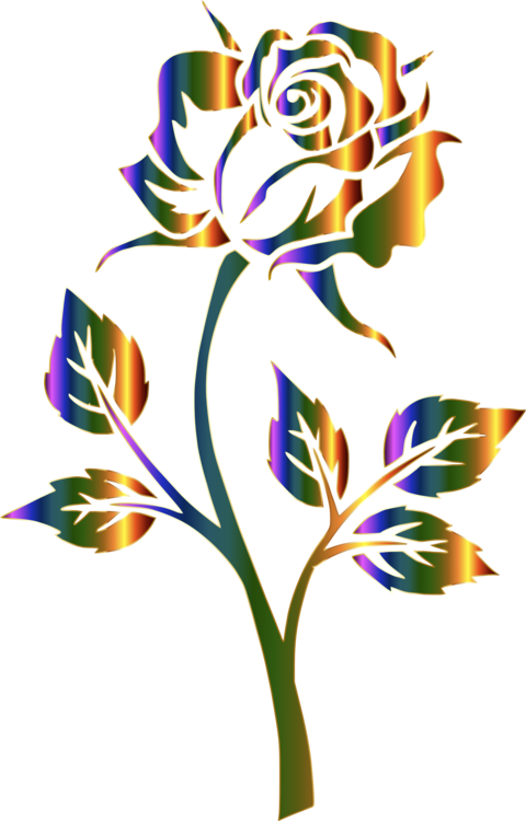 Silhouette Rose Computer Icons Autocad Dxf Drawing - Rose Flower Clipart Black And White - Png Download (480x750), Png Download