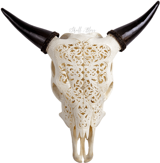 Clip Art Carved Cow Skull - Tribal Animal Skull Engravings - Png Download (600x600), Png Download