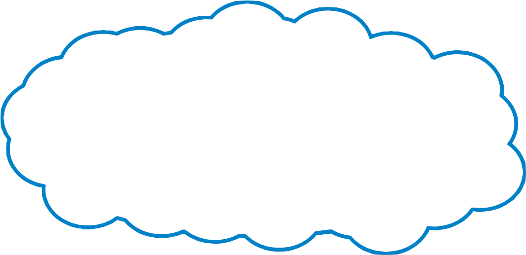 Blue Cloud Hi Vectorized Clipart (1080x518), Png Download