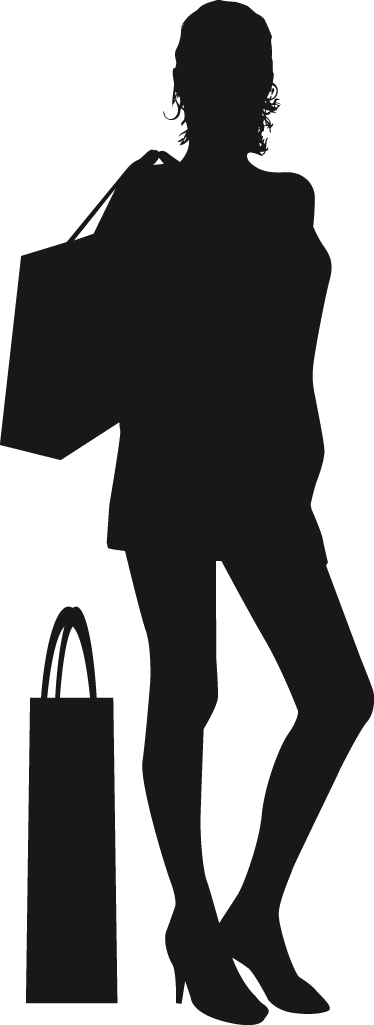 Lady Clipart Shopper - Png Download (374x1025), Png Download