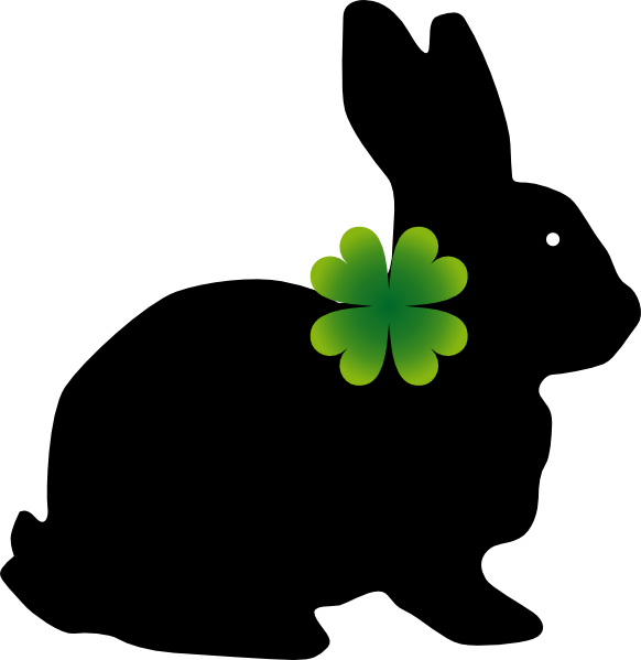 Rabbit Silhouette Transparent Clipart (582x599), Png Download