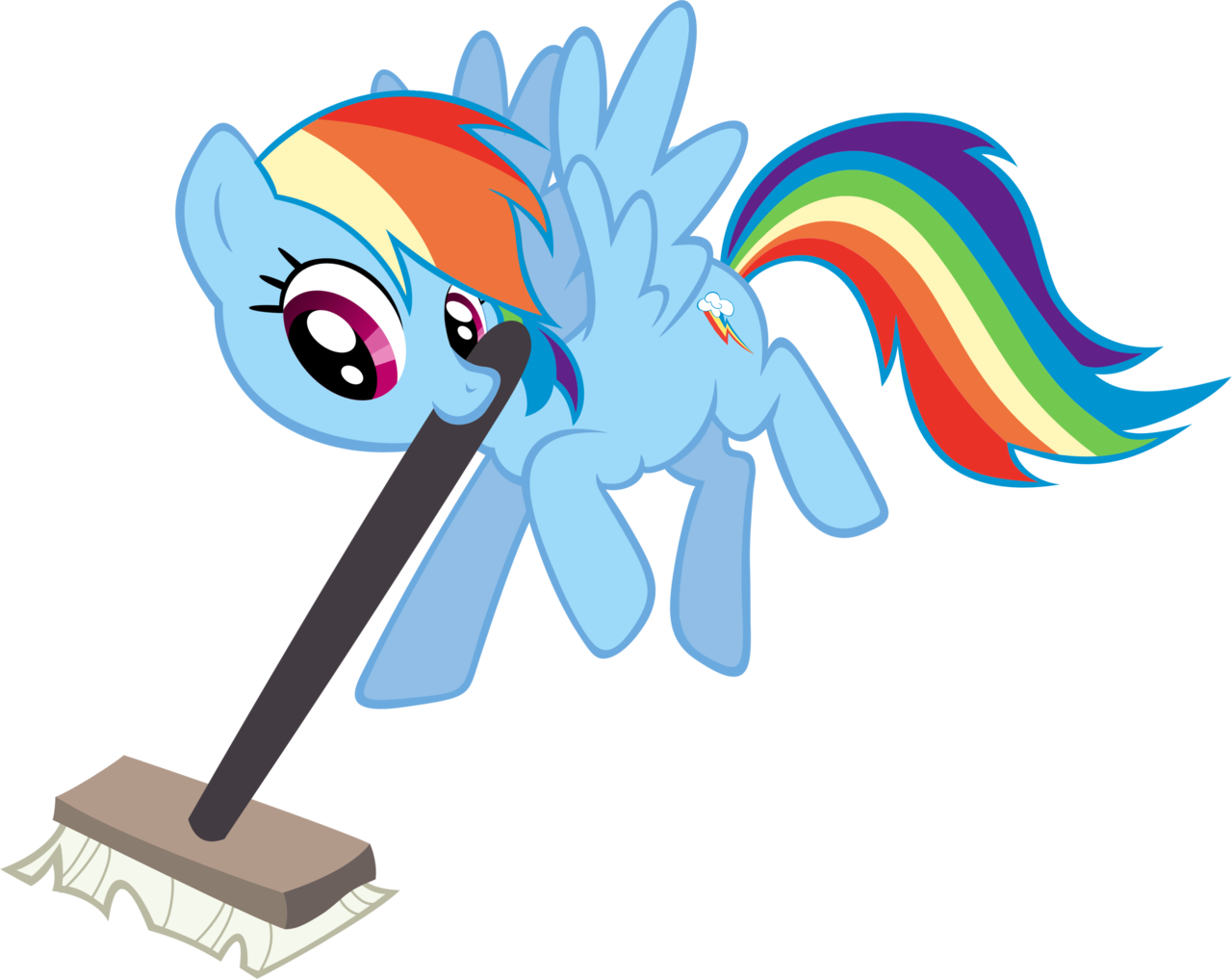 Rainbow Dash, Curling - Mlp Broom Clipart (1280x1017), Png Download