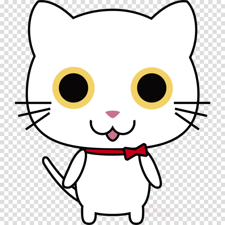 Clip Art Clipart Cat Clip Art - Cute Kawaii Notebook: Hi Cute Kitty, White - Png Download (900x900), Png Download