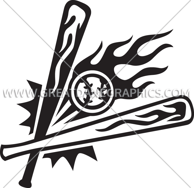 Flaming Baseball Bats & Ball Clipart (825x798), Png Download