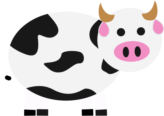 Cow Cow Simple Fun Animation Gif Play Hard Give Back - Cartoon Clipart (800x600), Png Download