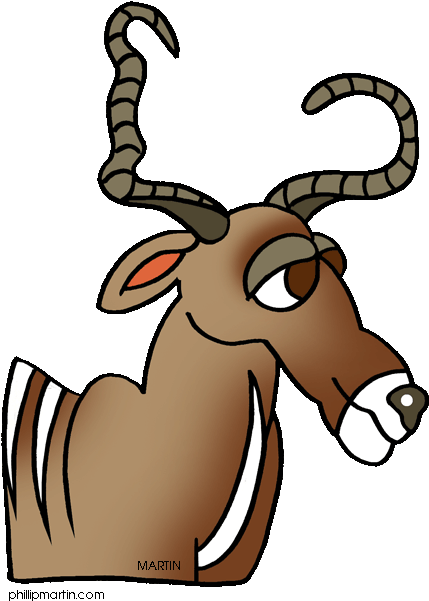 Free Animals Clip Art By Phillip Martin, Kudu - Animal - Png Download (487x648), Png Download