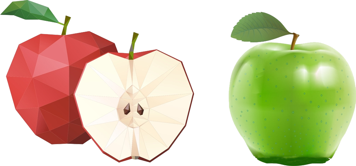 Apple Cut In Half Clipart - Vector - Png Download (1215x567), Png Download