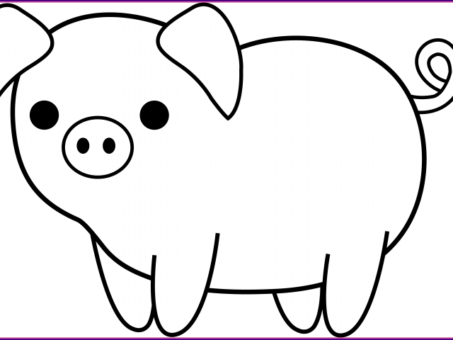 Pig Clipart Face - Pig Clipart Black And White Png Transparent Png (640x480), Png Download