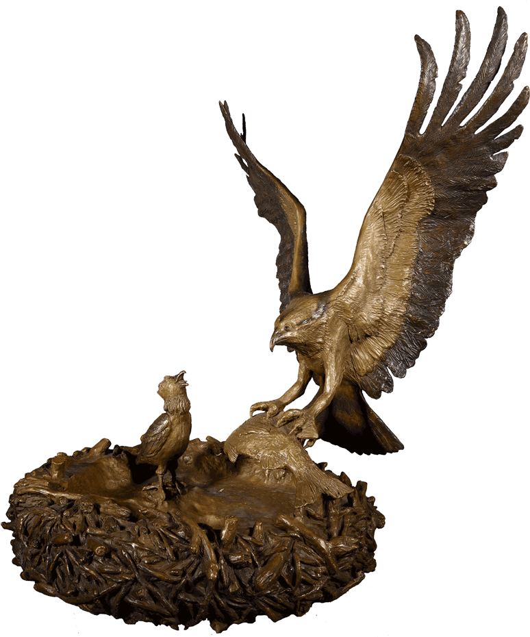 Commissioned Bronze Sculptures - Buzzard Clipart (1410x948), Png Download