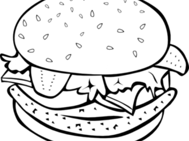 Hamburger Clipart Coloring Book - Burger Images For Coloring - Png Download (640x480), Png Download