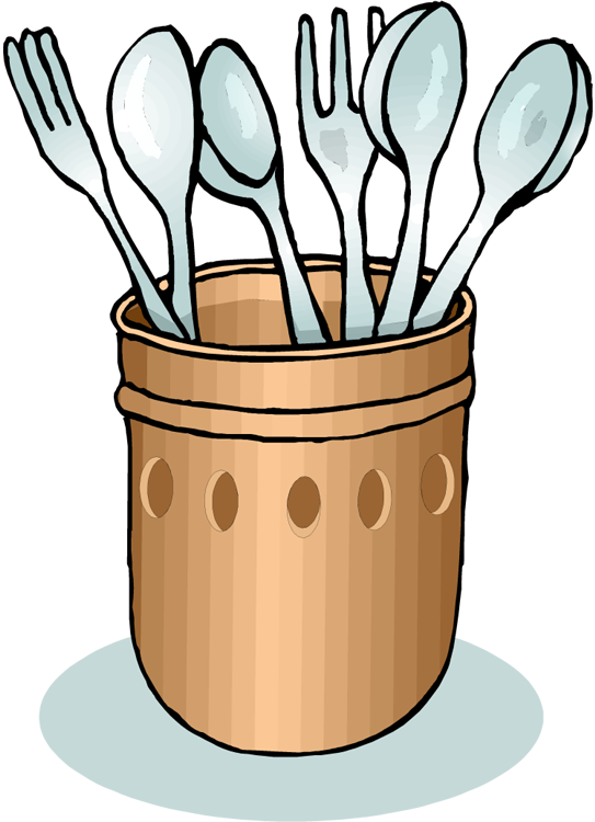 Kitchen Appliances Clipart Kitchen Utensil Border Kitchen - Put Away Silverware Clipart - Png Download (543x750), Png Download