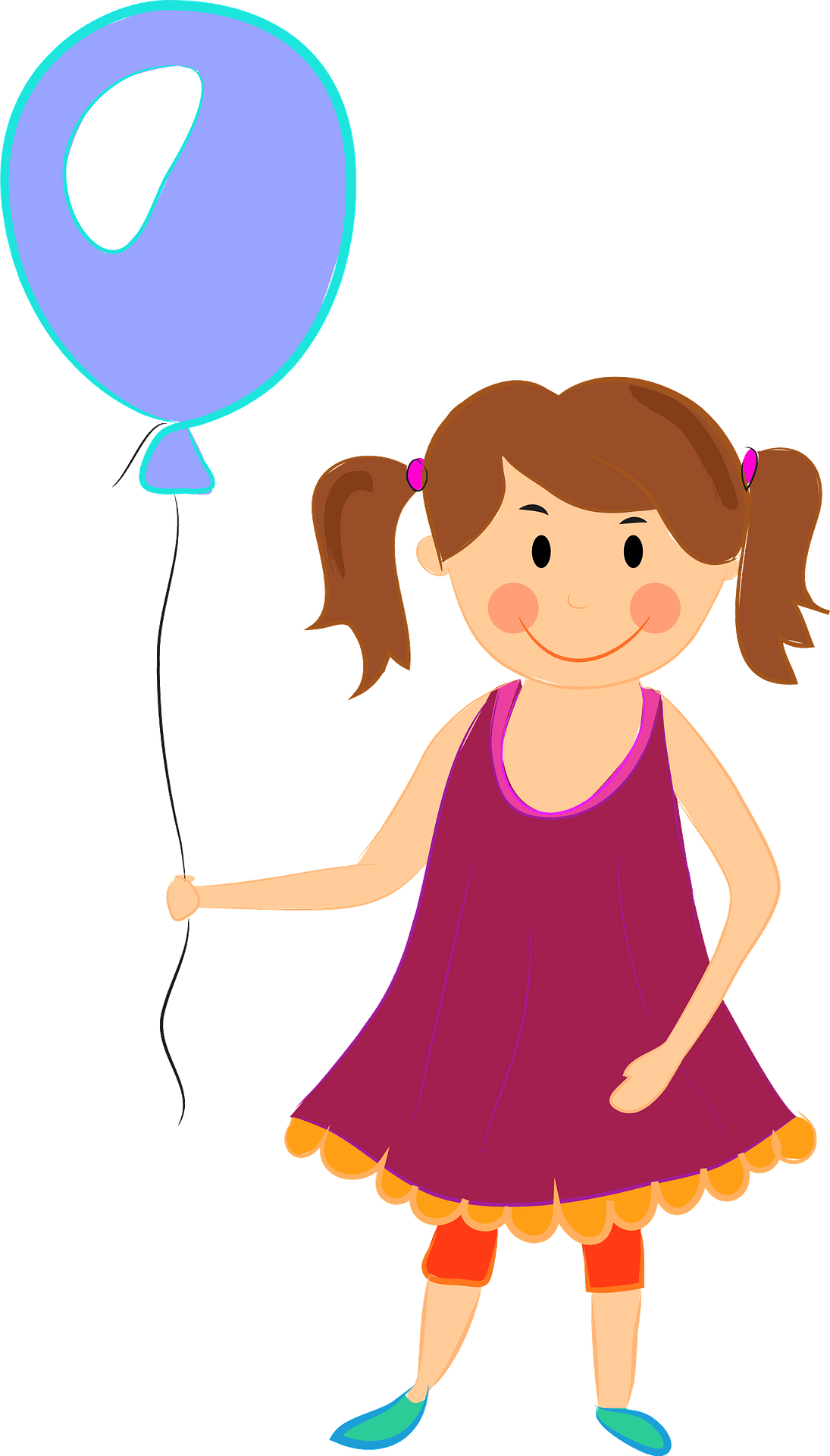 Baby Girl,girl,balloon,the Vector - Happy Children's Day Gif Clipart (729x1280), Png Download