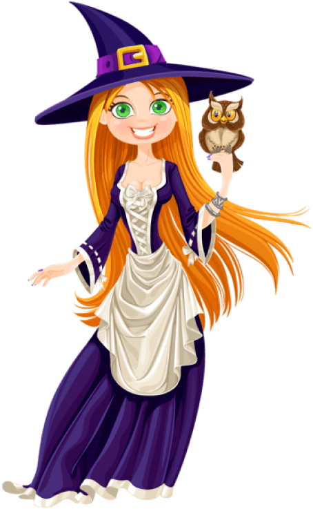 Free Png Halloween Witch With Owl Png Images Transparent - Transparent Background Witch Clipart (480x777), Png Download