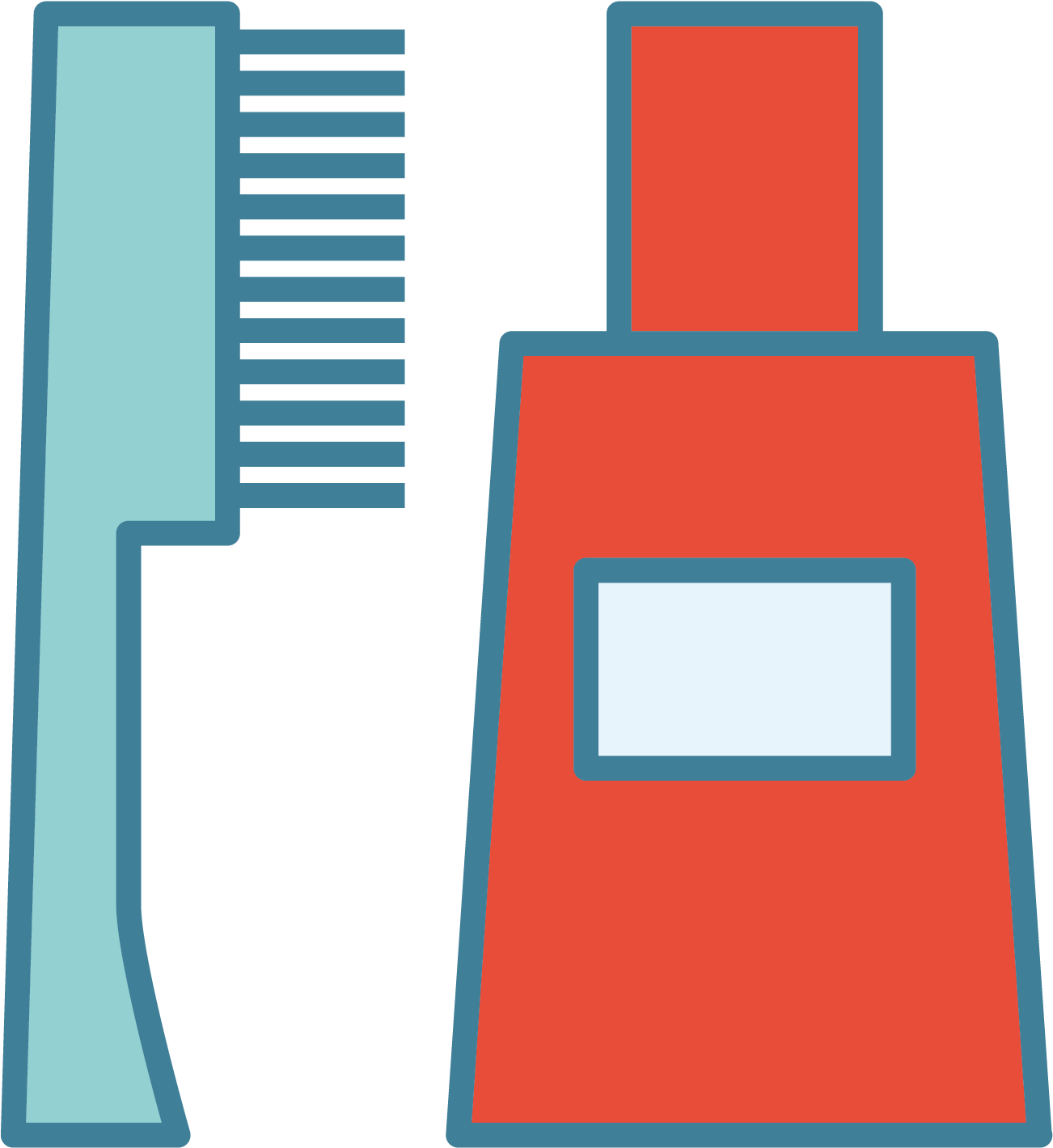 Toothpaste & Toothbrush - Icon Bàn Chải Đánh Răng Clipart (1500x1500), Png Download