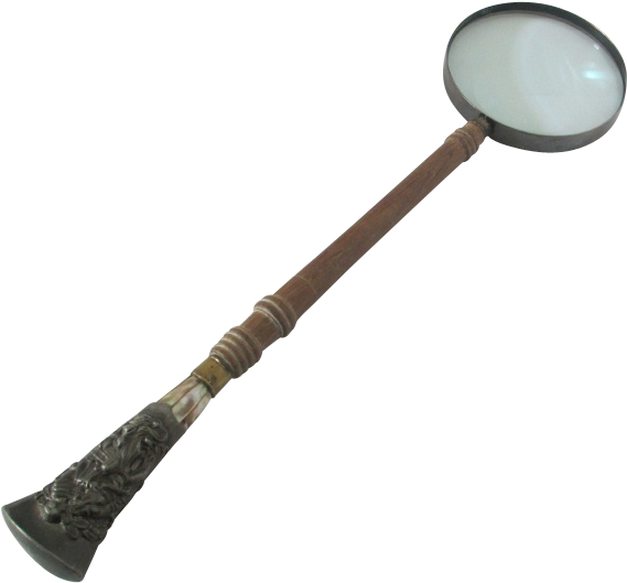 Large Antique Mother Of Pearl Silver Magnifying Glass - Didgeridoo Clipart (568x568), Png Download