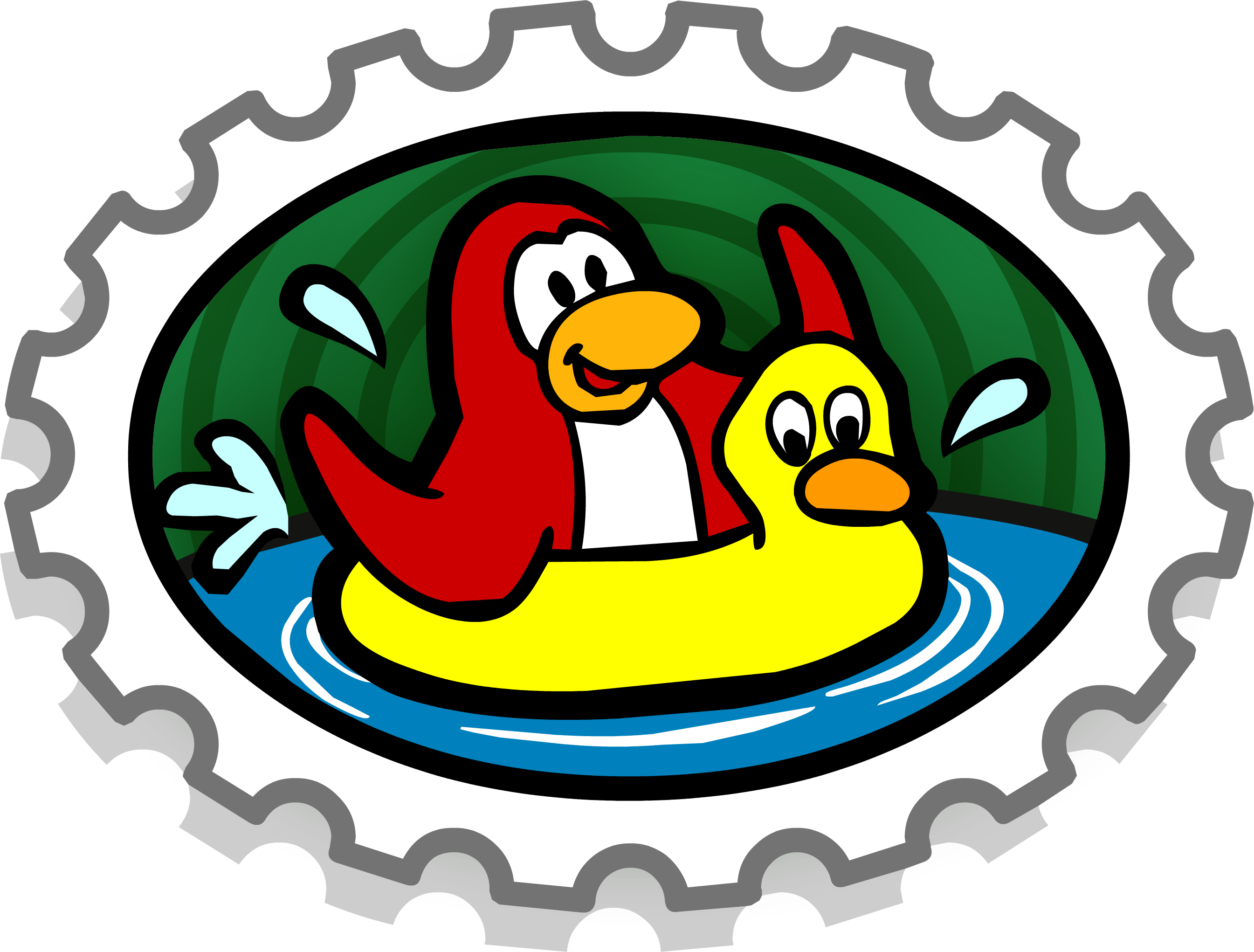 Go Swimming Stamp - Club Penguin Stamps Clipart (2690x2042), Png Download